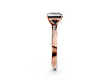 Rose gold Fancy Black Princess Cut Diamond Engagement Ring with Side Stone Accents and Four-Prong Setting_98
