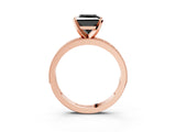 Rose gold Fancy Black Princess Cut Diamond Milgrain Pavé Engagement Ring with Four-Prong Setting_3