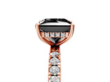 Rose gold Fancy Black Princess Cut Diamond Pave Band Solitaire Ring with Four-Prong Setting_17