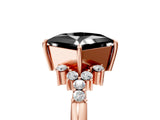 Rose gold Fancy Black Princess Cut Diamond Ring with Side Stones and Four-Prong Setting_41
