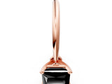 Rose gold Fancy Black Princess Cut Diamond Solitaire Engagement Ring with Classic Band and Four-Prong Setting_12