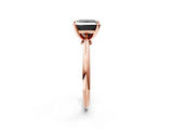 Rose gold Fancy Black Princess Cut Diamond Solitaire Engagement Ring with Classic Band and Four-Prong Setting_14