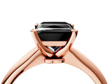 Rose gold Fancy Black Princess Cut Diamond Solitaire Engagement Ring with Classic Band and Four-Prong Setting_16