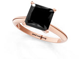 Rose gold Fancy Black Princess Cut Diamond Solitaire Engagement Ring with Classic Band and Four-Prong Setting_37