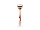 Rose gold Fancy Black Princess Cut Diamond Solitaire Engagement Ring with Classic Band and Four-Prong Setting_38