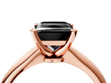 Rose gold Fancy Black Princess Cut Diamond Solitaire Engagement Ring with Classic Band and Four-Prong Setting_40