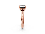 Rose gold Fancy Black Princess Cut Diamond Solitaire Engagement Ring with Round Band and Four-Prong Setting_86