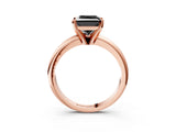 Rose gold Fancy Black Princess Cut Diamond Solitaire Engagement Ring with Round Band and Four-Prong Setting_87