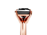 Rose gold Fancy Black Princess Cut Diamond Solitaire Engagement Ring with Round Band and Four-Prong Setting_89