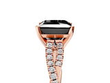 Rose gold Fancy Black Princess Cut Diamond Solitaire Engagement Ring with Twisted Pavé Band and Four-Prong Setting_29