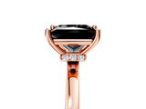 Rose gold Fancy Black Princess Cut Diamond Solitaire Ring with Classic Band and Four-Prong Setting_5