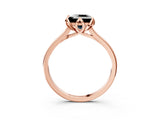 Rose gold Fancy Black Princess Cut Diamond Solitaire Ring with Flower Prong Setting and Classic Band_15