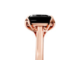 Rose gold Fancy Black Princess Cut Diamond Solitaire Ring with Flower Prong Setting and Classic Band_17