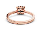 Rose gold Fancy Black Princess Cut Diamond Solitaire Ring with Flower Prong Setting and Classic Band_36