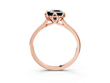 Rose gold Fancy Black Princess Cut Diamond Solitaire Ring with Flower Prong Setting and Classic Band_39