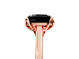 Rose gold Fancy Black Princess Cut Diamond Solitaire Ring with Flower Prong Setting and Classic Band_41