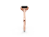 Rose gold Fancy Black Princess Cut Diamond Solitaire Ring with Flower Prong Setting and Classic Band_50