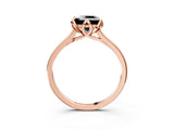 Rose gold Fancy Black Princess Cut Diamond Solitaire Ring with Flower Prong Setting and Classic Band_51