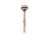 Rose gold Fancy Black Princess Cut Diamond Solitaire Ring with Four-Prong Setting and Pavé Band_5