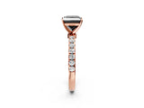 Rose gold Fancy Black Princess Cut Diamond Solitaire Ring with Pavé Accents and Four-Prong Setting_2