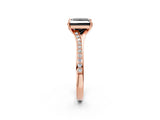 Rose gold Fancy Black Princess Cut Diamond Solitaire Ring with Pavé Band and Prong Setting_14