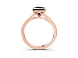 Rose gold Fancy Black Princess Cut Diamond Solitaire Ring with Pavé Band and Prong Setting_15