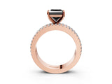 Rose gold Fancy Black Princess Cut Diamond Solitaire Ring with Pavé and Channel Set Band_3