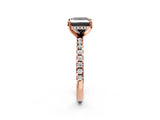 Rose gold Fancy Black Princess Cut Diamond Solitaire Ring with Round  Pavé Band and Four-Prong Setting_38