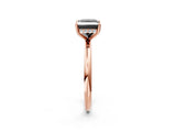 Rose gold Fancy Black Princess Cut Diamond Solitaire Ring with Thin Band and Four-Prong Setting_2