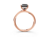 Rose gold Fancy Black Princess Cut Diamond Solitaire Ring with Thin Band and Four-Prong Setting_3