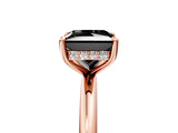 Rose gold Fancy Black Princess Cut Diamond Solitaire Ring with Thin Band and Four-Prong Setting_5