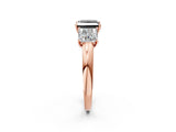 Rose gold Fancy Black Princess Cut Diamond Three-Stone Ring with Four-Prong Setting and Classic Band_2