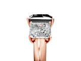 Rose gold Fancy Black Princess Cut Diamond Three-Stone Ring with Four-Prong Setting and Classic Band_5
