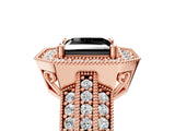Rose gold Fancy Black Princess Cut Halo Diamond Engagement Ring with Pave Split Shank and Four-Prong Setting_5