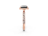 Rose gold Fancy Black Princess Cut Halo Diamond Pave Band with Prong Setting_2