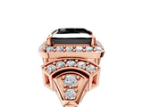 Rose gold Fancy Black Princess Cut Halo Diamond Split Shank Engagement Ring with Four-Prong Setting_5