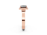 Rose gold Fancy Black Princess Cut Halo Round Diamond Twist Band with Four-Prong Setting_2