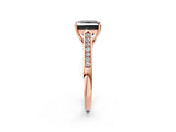 Rose gold Fancy Black Princess Cut Solitaire Cathedral Diamond Engagement Ring with Channel-Set Band and Four-Prong Setting_5