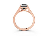 Rose gold Fancy Black Princess Cut Solitaire Cathedral Diamond Engagement Ring with Channel-Set Band and Four-Prong Setting_6