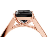 Rose gold Fancy Black Princess Cut Solitaire Cathedral Diamond Engagement Ring with Channel-Set Band and Four-Prong Setting_7