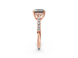 Rose gold Fancy Black Princess Cut Solitaire Diamond Engagement Ring with Pavé Band and Six-Prong Setting_14