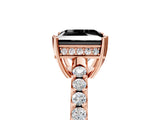 Rose gold Fancy Black Princess Cut Solitaire Diamond Engagement Ring with Pavé Band and Six-Prong Setting_17