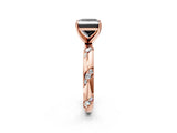 Rose gold Fancy Black Princess Cut Solitaire Diamond Engagement Ring with Twisted Pave Band and Four-Prong Setting_5