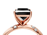 Rose gold Fancy Black Princess Cut Solitaire Diamond Engagement Ring with Twisted Pave Band and Four-Prong Setting_7