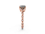 Rose gold Fancy Black Princess Cut Solitaire Diamond Ring with Infinity Twist Band and Four-Prong Setting_2