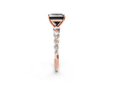 Rose gold Fancy Black Princess Cut Solitaire Diamond Ring with Pave Band and Four-Prong Setting_2