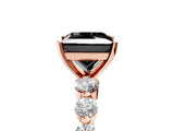 Rose gold Fancy Black Princess Cut Solitaire Diamond Ring with Pave Band and Four-Prong Setting_5