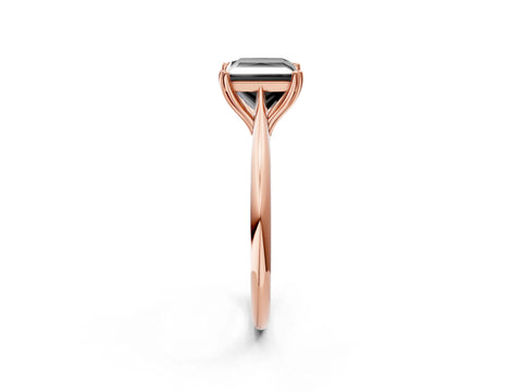 Rose gold Fancy Black Princess Cut Solitaire Diamond Ring with Six-Prong Setting and Classic Band_2