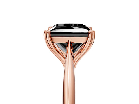 Rose gold Fancy Black Princess Cut Solitaire Diamond Ring with Six-Prong Setting and Classic Band_5