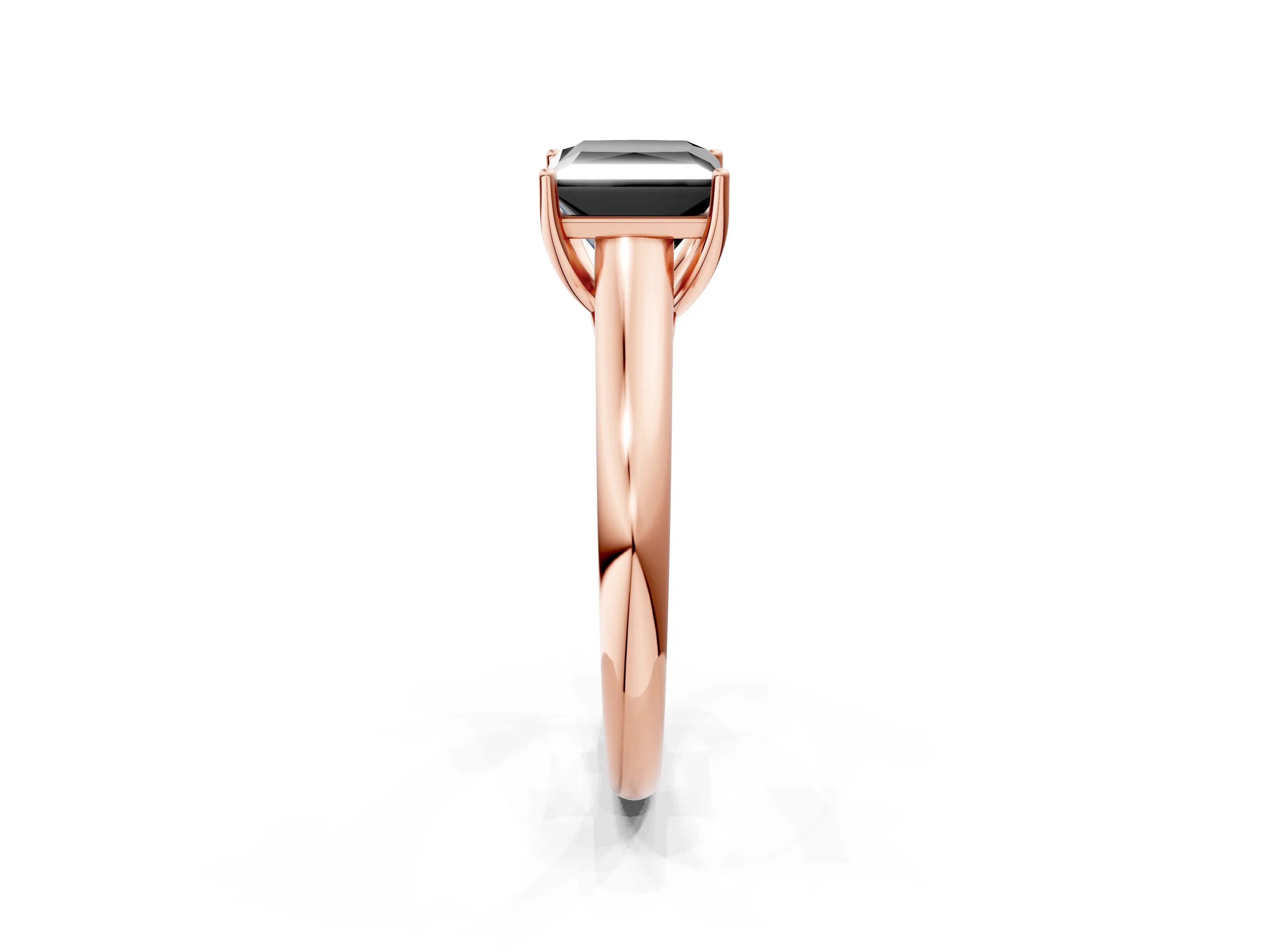 Rose gold Fancy Black Princess Cut Solitaire Engagement Ring with Tapered Band and Four-Prong Setting_5